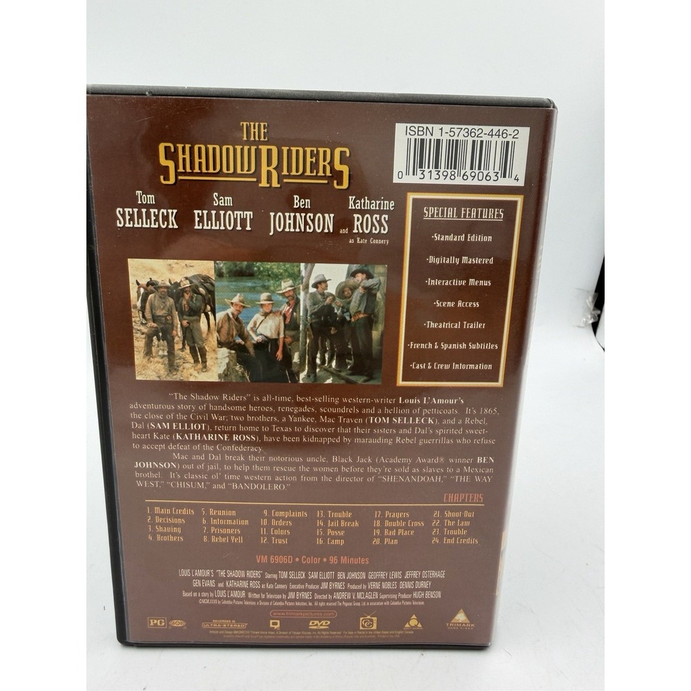 THE SHADOW RIDERS TOM SELLECK SAM ELLIOTT BEN JOHNSON DVD VERY GOOD - Picture 3 of 6